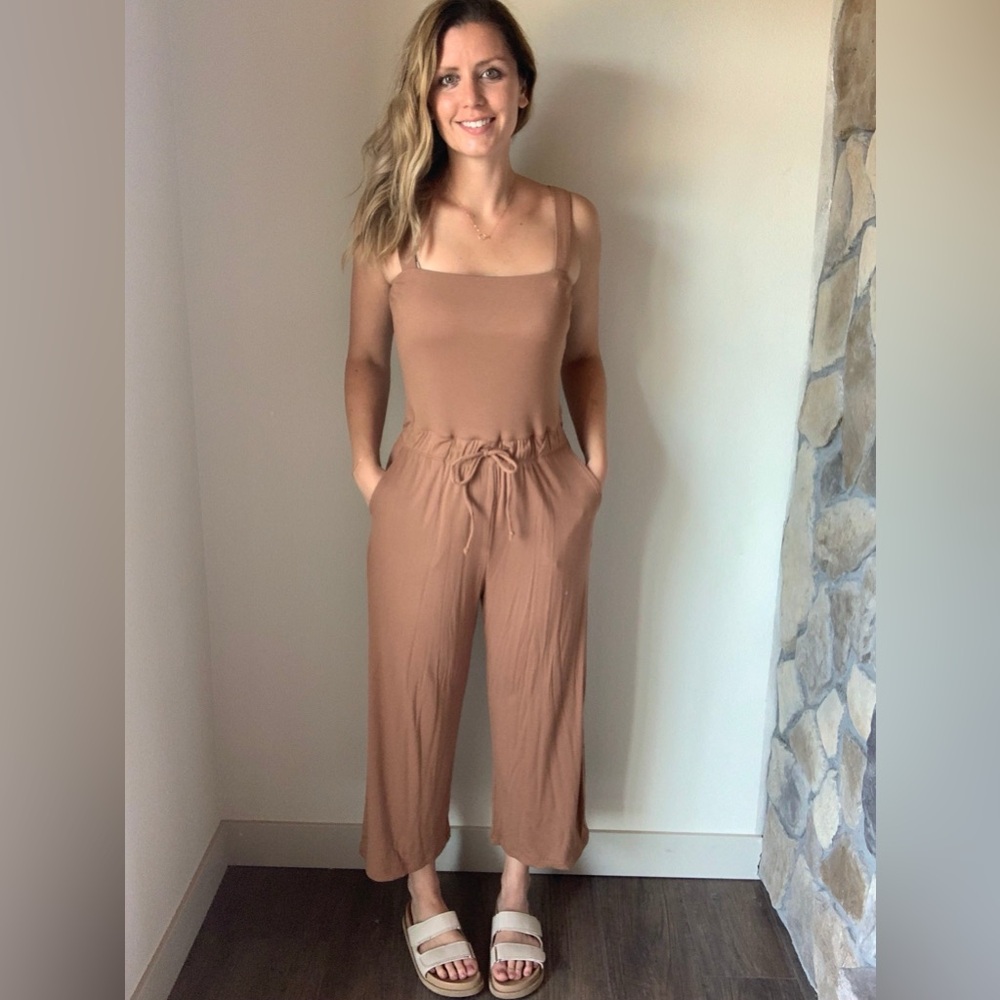 Desert ribbed cropped jumpsuit
